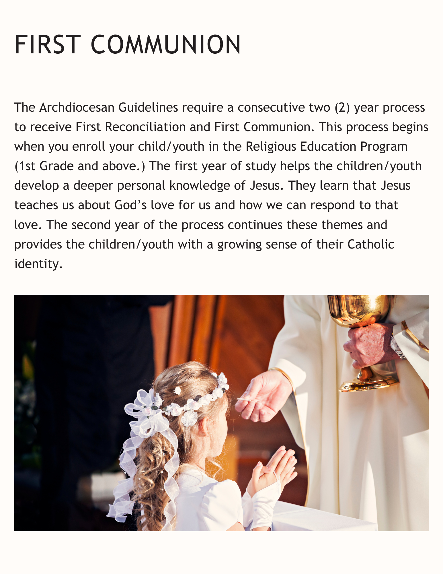 1st Communion – Parent Handbook – St Joseph Catholic Church